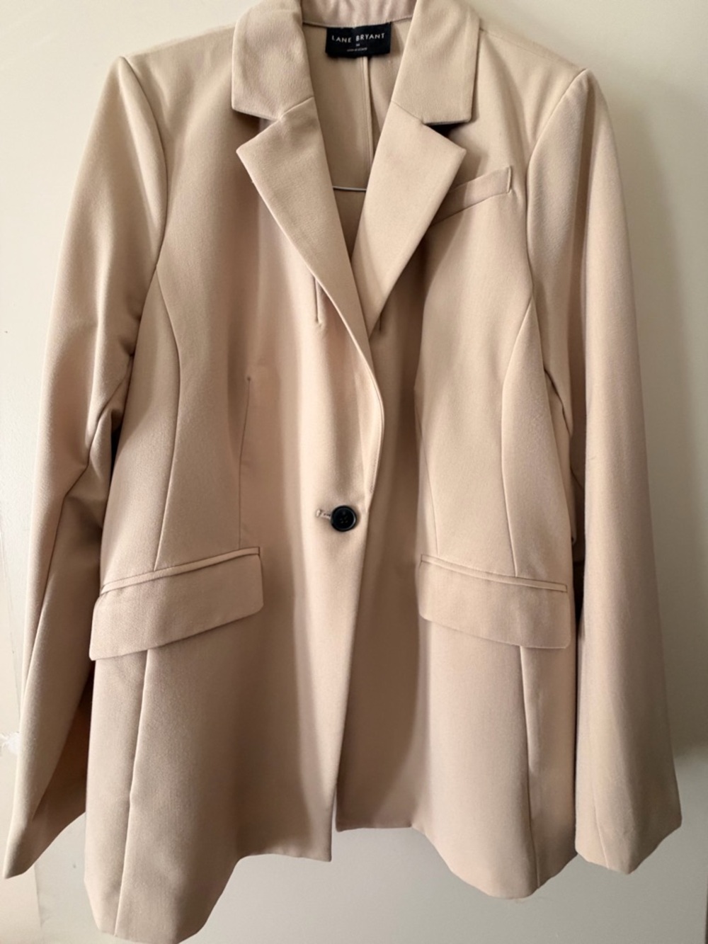 Lane Bryant Beige Tailored Single-Button Blazer